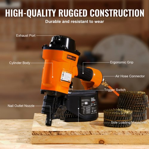 Coil Siding Nailer MCN70 134 to 234 15 Degree Pneumatic Siding Nail