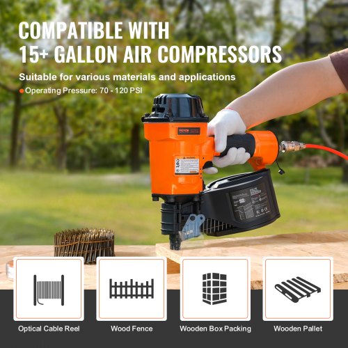 Coil Siding Nailer MCN70 134 to 234 15 Degree Pneumatic Siding Nail