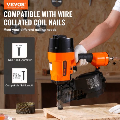 Coil Framing Nailer MCN90 134 to 312 15 Degree Pneumatic Framing Nail