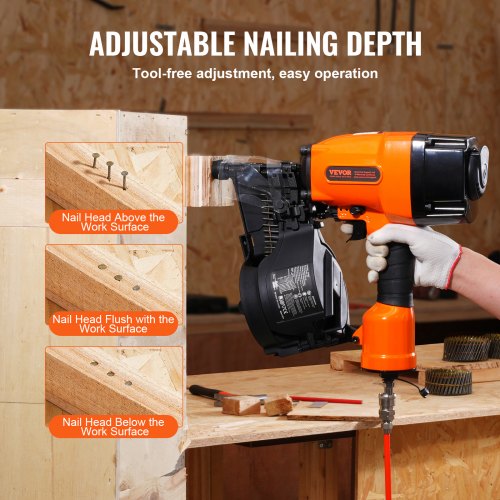 Coil Framing Nailer MCN90 134 to 312 15 Degree Pneumatic Framing Nail