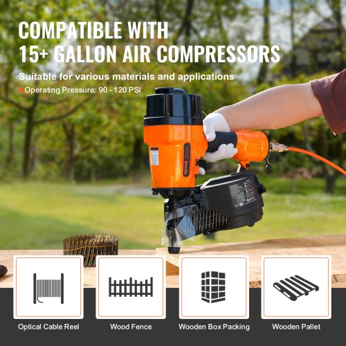 Coil Framing Nailer MCN90 134 to 312 15 Degree Pneumatic Framing Nail