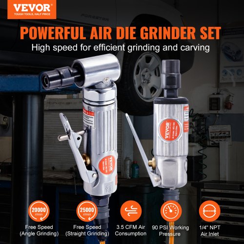 Air Die Grinder Kit Right Angle Grinder w Die Grinder Combo 10PCS Single