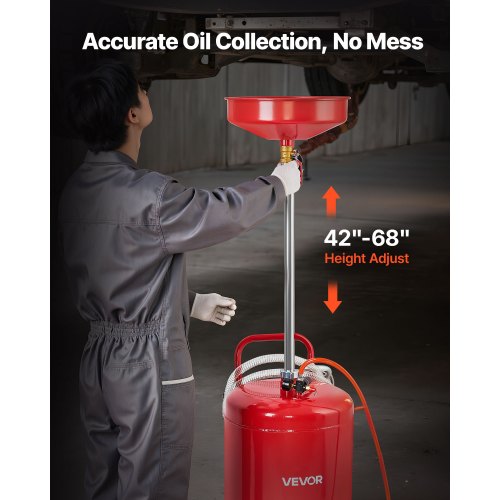 25 Gallon Waste Oil Drain Tank Air Operated Portable Oil Drainer