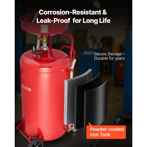 25 Gallon Waste Oil Drain Tank Air Operated Portable Oil Drainer