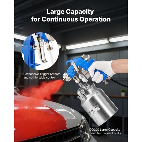 Siphon Feed Spray Gun High Atomization Air Paint Spray Gun 1000cc