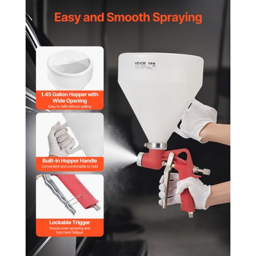 Air Texture Spray Gun 145 Gallon Air Hopper Spray Gun Professional