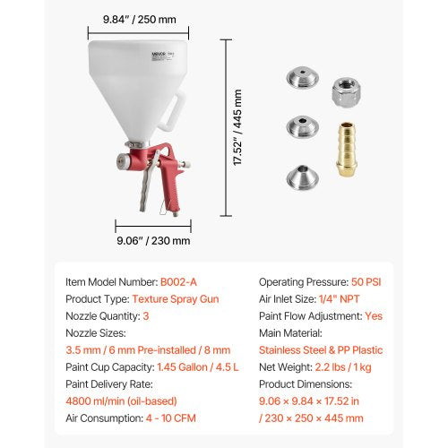 Air Texture Spray Gun 145 Gallon Air Hopper Spray Gun Professional