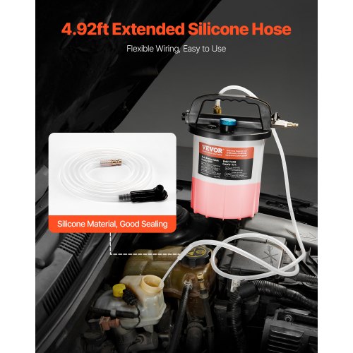 Brake Bleeder Kit 3L Brake Fluid Extractor with 1L Siphon Refilling Bottle