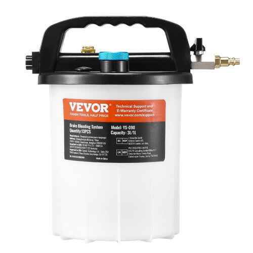 Brake Bleeder Kit 3L Brake Fluid Extractor with 1L Siphon Refilling Bottle