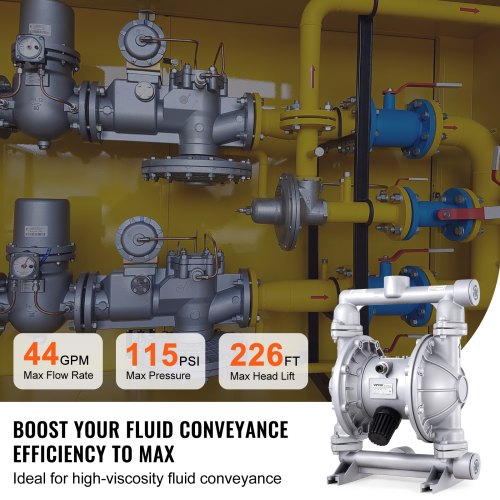 Air Operated Double Diaphragm Pump 44GPM Max 115PSI Air Waste Oil