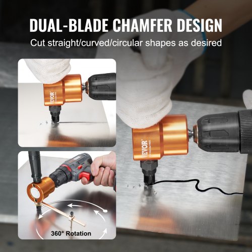 Double Head Sheet Metal Nibbler Cutter 360 Degree Metal Nibbler Drill