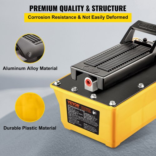 Air Hydraulic Pump 10000 PSI Hydraulic Foot Pump 0.6 Gal Reservoir Foot