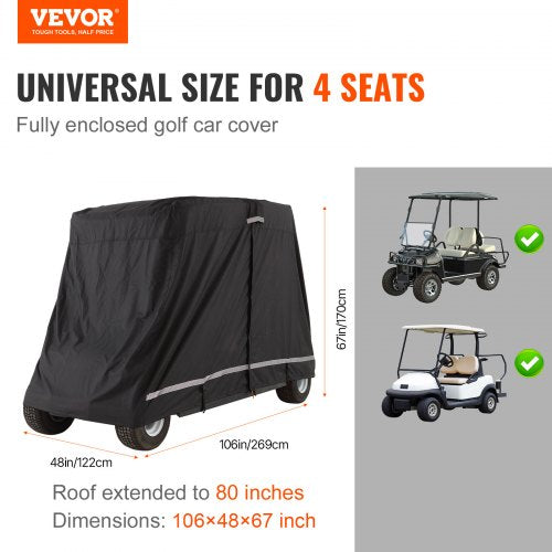 22 Passenger Golf Cart Cover 600D Polyester Full Cover Suitable for 22