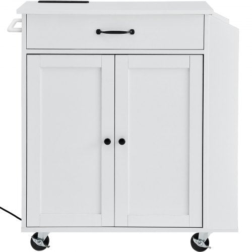Kitchen Island Cart 32 Mobile Carts with Storage Cabinet Rolling Table
