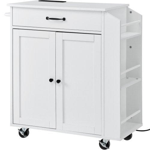Kitchen Island Cart 32 Mobile Carts with Storage Cabinet Rolling Table
