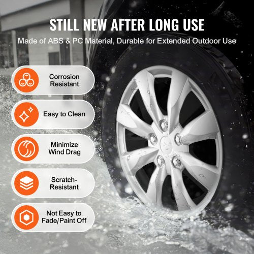 Wheel Rim Cover Hubcaps 16 in Diameter Sturdy Durable ScratchResistant