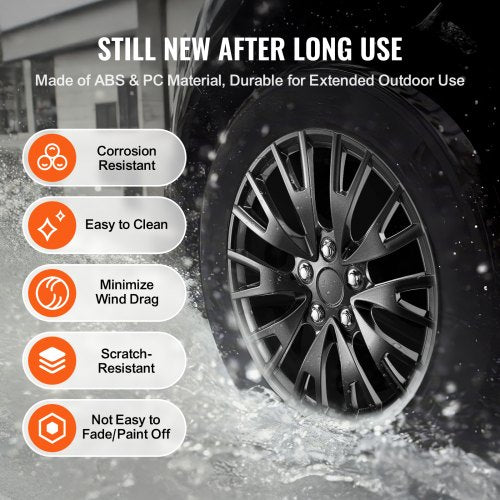 Wheel Rim Cover Hubcaps 16 in Diameter Sturdy Durable ScratchResistant