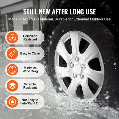 Wheel Rim Cover Hubcaps 16 in Diameter Sturdy Durable ScratchResistant