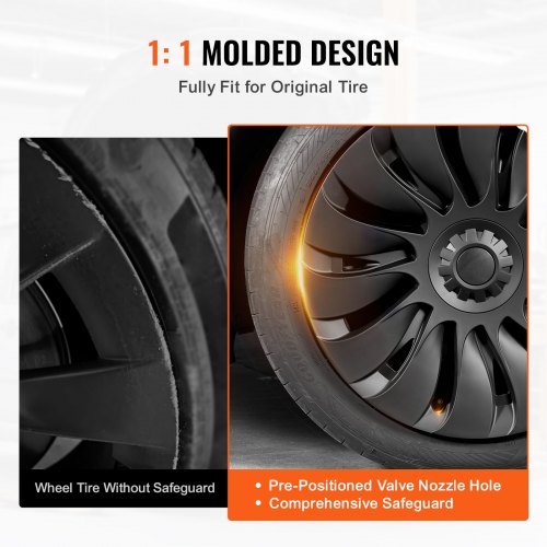 Wheel Rim Cover Hubcaps 19 in 20202024 Model Y Fully Fit Hubcap with Snap