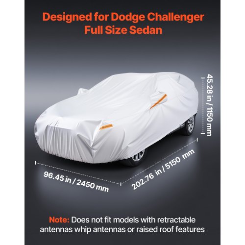 Car Cover Car Cover Waterproof for Dodge Challenger Full Size Sedan