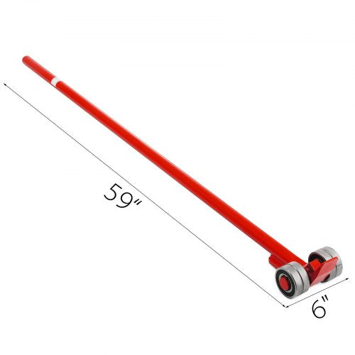 3T Prylever Bar 6600 Lbs Capacity Steel Pry Lever Bar Heavy Duty with Wheels