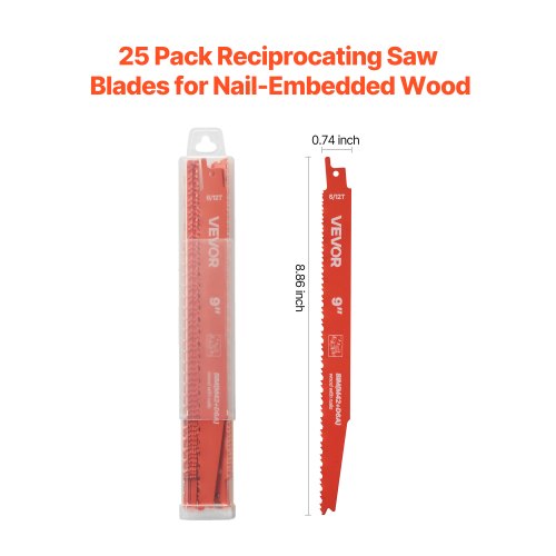 Reciprocating Saw Blades 25 Pack 612 TPI BiMetal Reciprocating Saw Blade