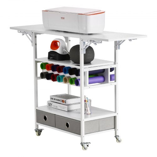 Rolling Craft Cart and Storage Table Compatible with Cricut Machines