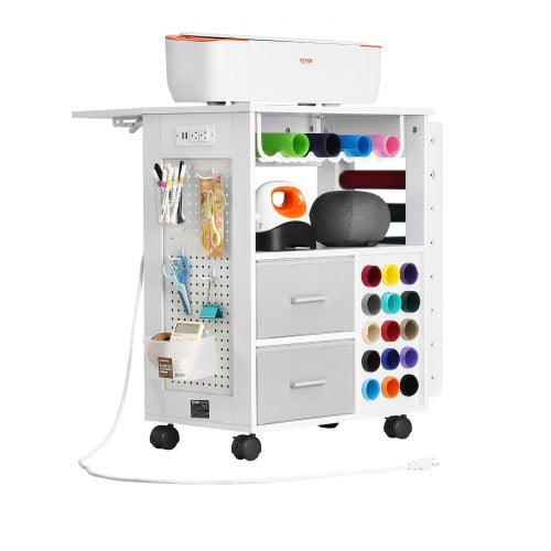 Rolling Craft Cart and Storage Table Compatible with Cricut Machines
