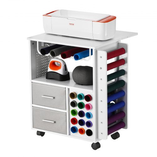 Rolling Craft Cart and Storage Table Compatible with Cricut Machines