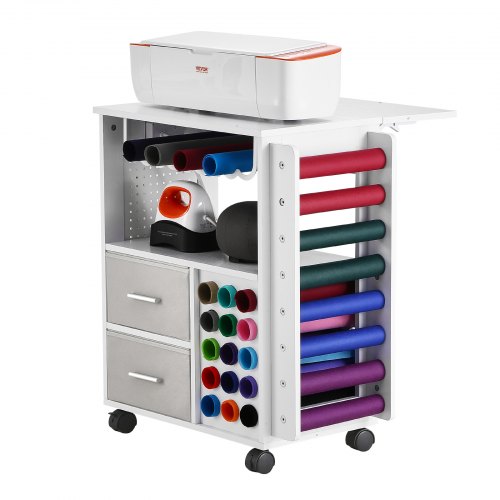 Rolling Craft Cart and Storage Table Compatible with Cricut Machines