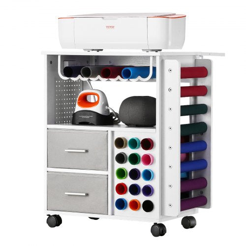 Rolling Craft Cart and Storage Table Compatible with Cricut Machines