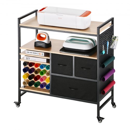 Rolling Craft Cart and Storage Table Compatible with Cricut Machines