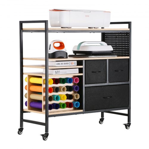 Rolling Craft Cart and Storage Table Compatible with Cricut Machines