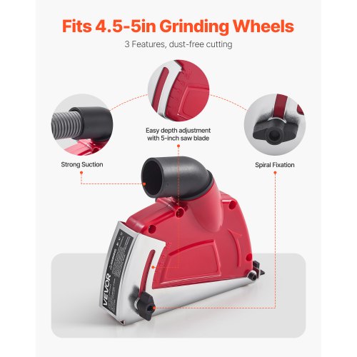 Cutting Dust Shroud for Angle Grinders Universal 45 in Angle Grinder Dust