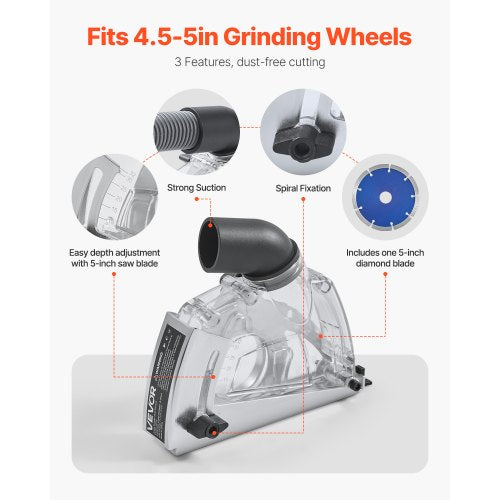 Cutting Dust Shroud for Angle Grinders Universal 45 in Angle Grinder Dust