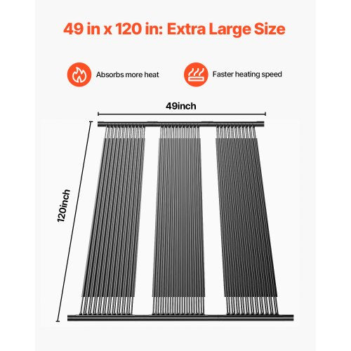 Solar Pool Heater 4 x 10 ft HDPE Pool Heating System  Durable