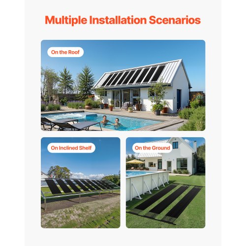 Solar Pool Heater 4 x 10 ft HDPE Pool Heating System  Durable