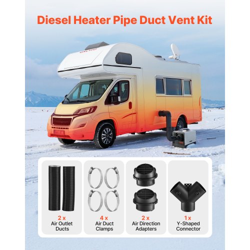 Diesel Heater Pipe Duct Vent Kit 3inch Heater Pipe Warm Air Outlet Vent
