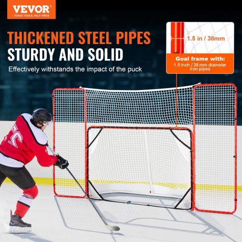 Hockey Goal with Backstop and Targets Street Steel Hockey Net 72 Pro