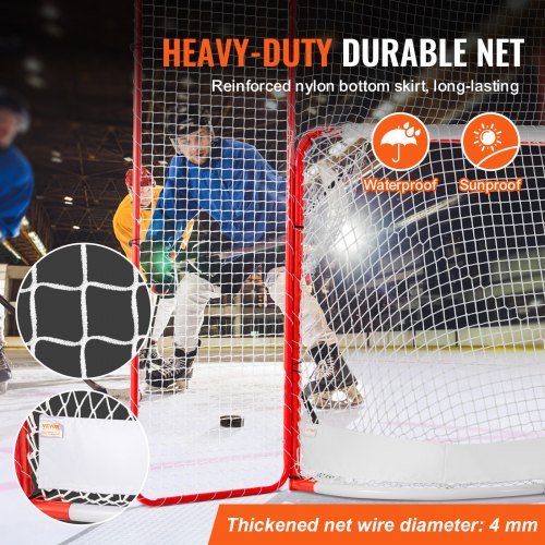 Hockey Goal with Backstop and Targets Street Steel Hockey Net 72 Pro