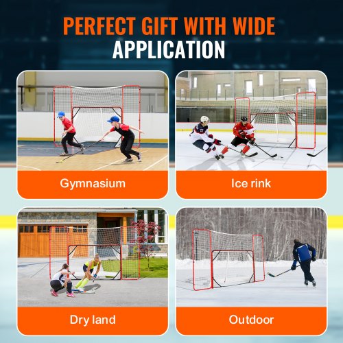 Hockey Goal with Backstop and Targets Street Steel Hockey Net 72 Pro