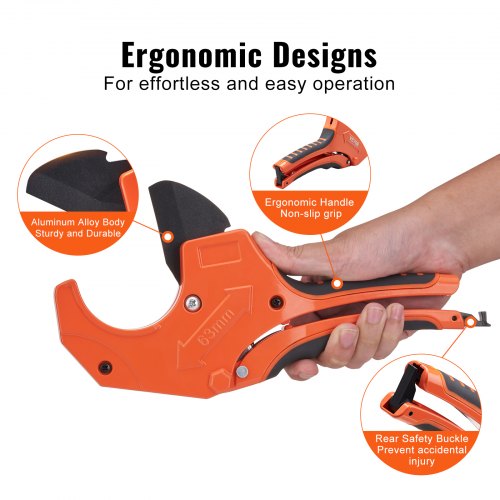 PVC Pipe Cutter 0212 OD Ratcheting PVC Pipe Cutter Heavy Duty Tube