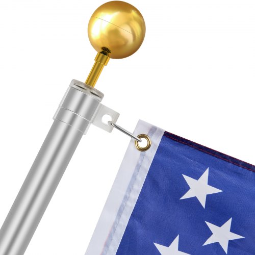 20FT Telescoping Flag pole Kit Heavy Duty Aluminum Alloy in Ground Flag