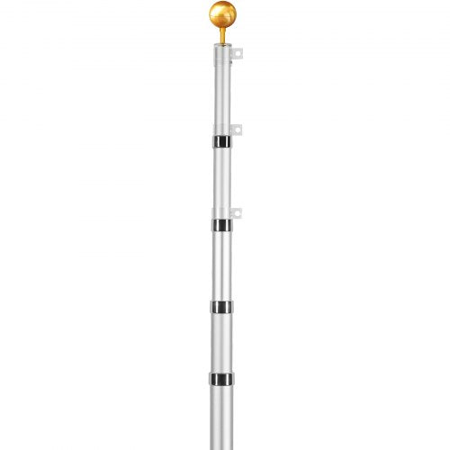 25FT Telescoping Flag pole Kit Heavy Duty Aluminum Alloy in Ground Flag