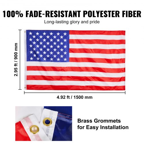 30FT Telescoping Flag pole Kit Heavy Duty Aluminum Alloy in Ground Flag
