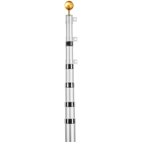 30FT Telescoping Flag pole Kit Heavy Duty Aluminum Alloy in Ground Flag