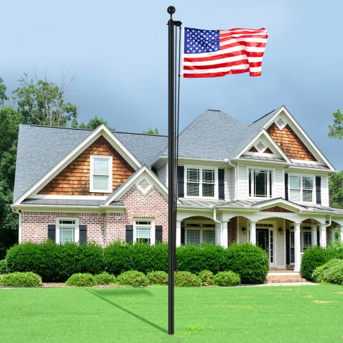 30FT Sectional Flag pole Kit Heavy Duty Aluminum Alloy in Ground Flag poles