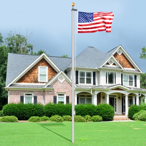 20FT Sectional Flag pole Kit Heavy Duty Aluminum Alloy in Ground Flag poles
