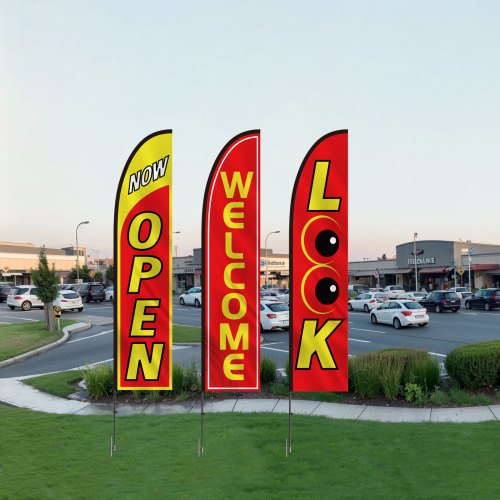 Open Flags with Pole Kit Advertising Flags for Business Outside