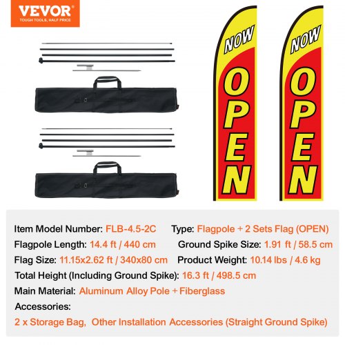 Open Flags with Pole Kit Advertising Flags for Business Outside